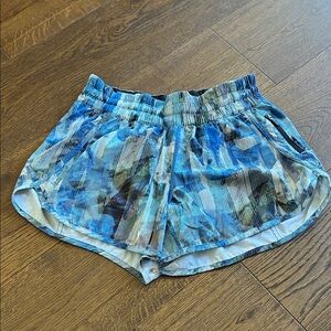 lululemon athletica Blue Patterned Athletic Shorts
